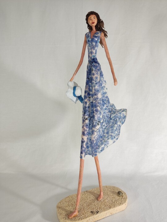 Sculptuur getiteld "Paseo por la playa" door Marìa Josè Piñas (Piñas), Origineel Kunstwerk, Papier