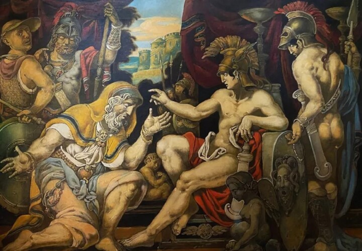Приам испрашивающий тело Гектора у Ахилла Painting, 23.6x33.1 in
