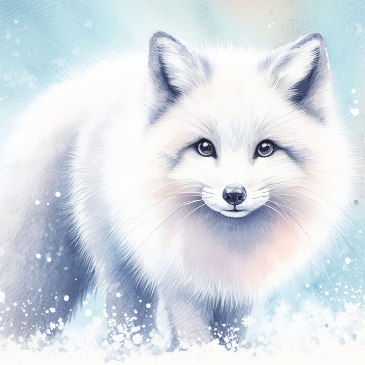 A Watercolor Arctic Fox #4 数字艺术