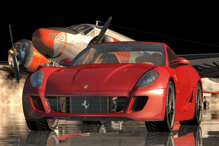 Ferrari 599 GTB Fiorano from 2006 the sports car 数字艺术