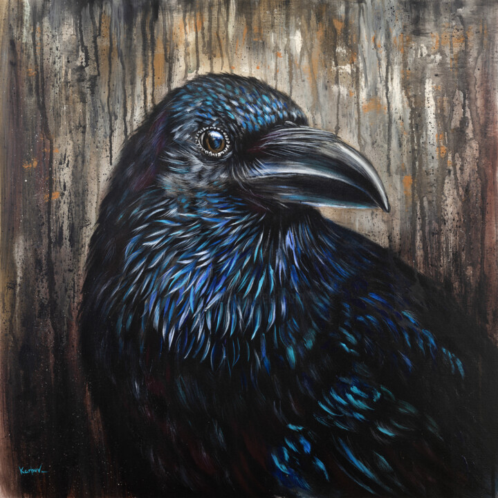 Black Raven Portrait 绘画, 28.5x28.5 in