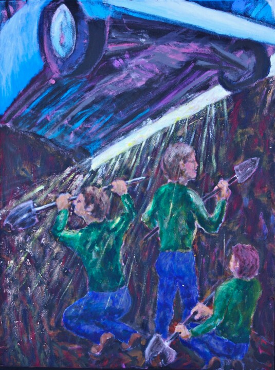 Undermine A Machine 绘画, 32x24 in