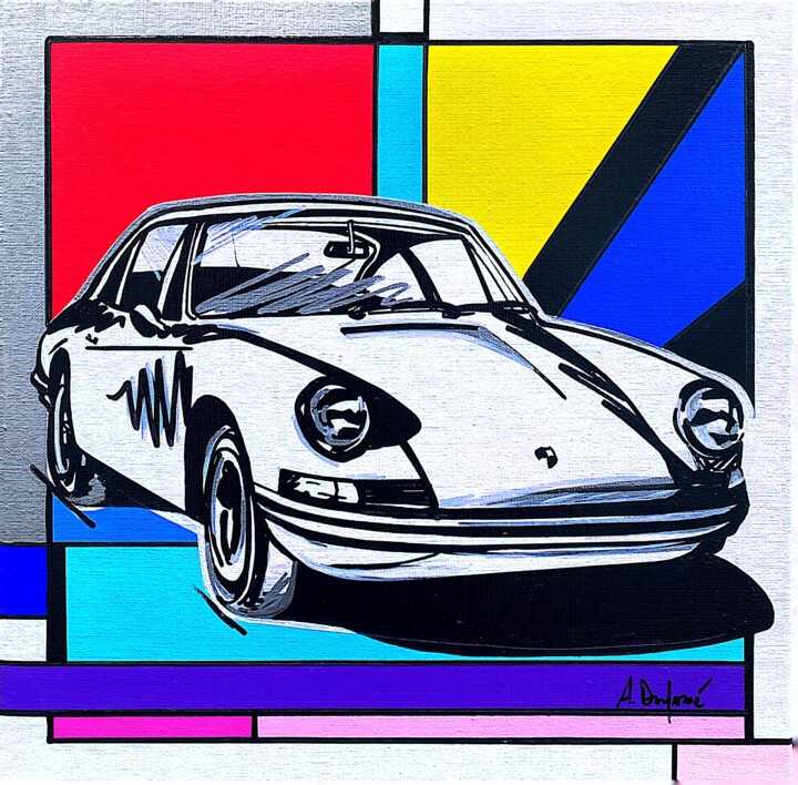 Porsche 901 绘画, 15.8x15.8 in
