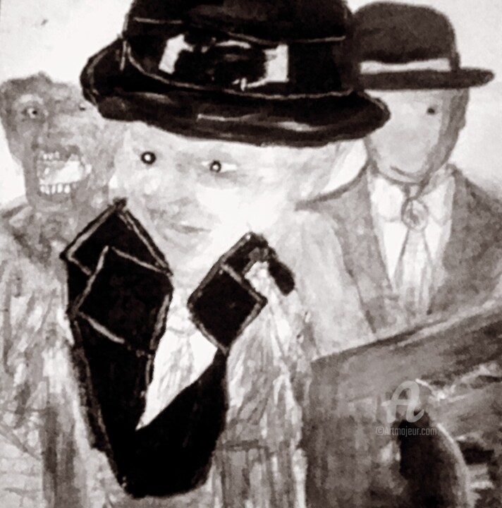 Dirty Long Night 绘画, 7.9x7.9 in