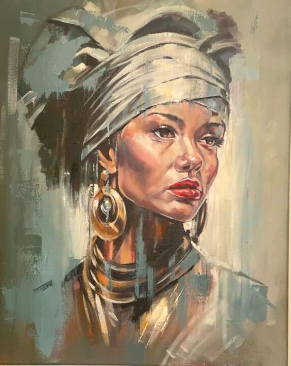 Woman In Turban 绘画, 31.5x25.6 in
