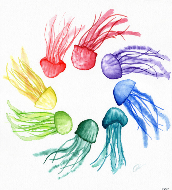 Cercle chromatique marin 绘画, 10.9x9.9 in