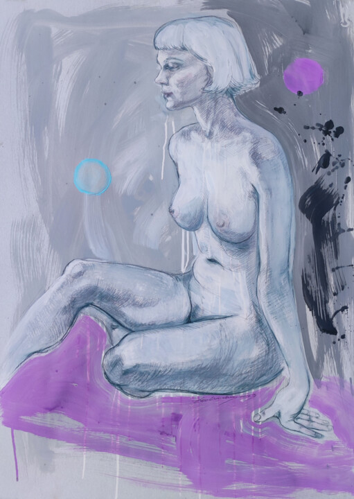 Kristine in purple 图画, 39.4x27.6 in