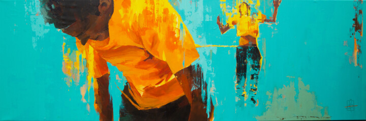 Schilderij getiteld "GRAVITY" door Fabia Zobel, Origineel Kunstwerk, Acryl
