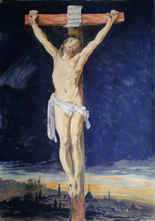 Cristo in croce Pittura, 16,1x11,4 in