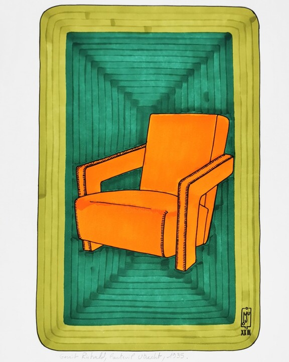 Rietveld Utrecht Drawing, 16.5x11.7 in
