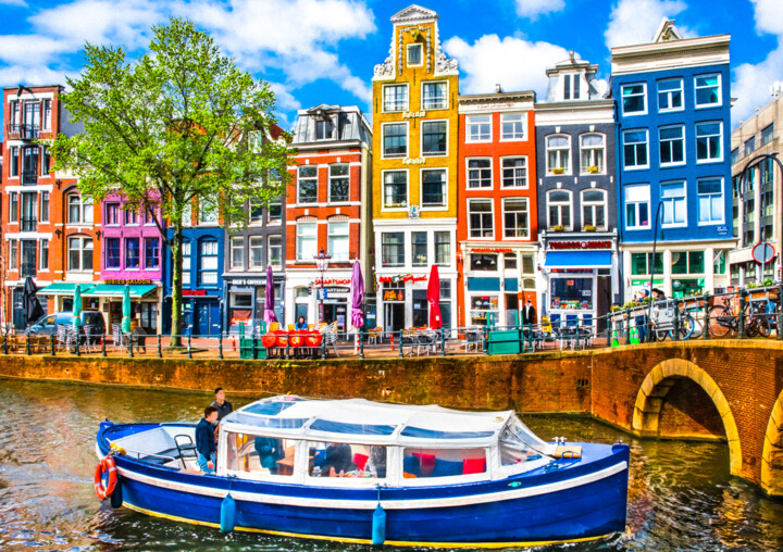 제목이 "Amsterdam colours"인 사진 Dietmar Scherf로, 원작, 디지털 알루미늄에 장착됨
