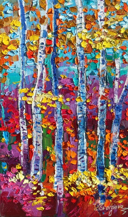 Fall scenery Painting, 19.7x11.8 in