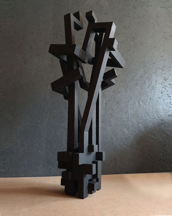 Sculpture titled "Fate lines" by Valeriy Osmakov, Original Artwork, Wood