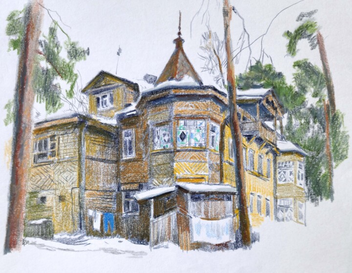 Altes Haus Рисунок, 7,1x9,5 in