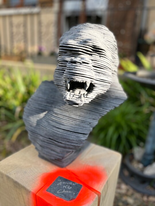 gorilla 雕塑, 23.6x15.8 in