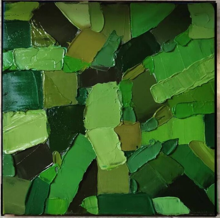 Painting titled "Monohrom 1" by Natalia Vypritskaia, Original Artwork, Oil Mounted on Wood Stretcher frame