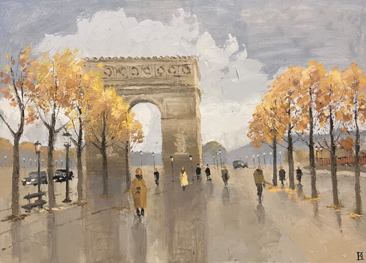 Arc de Triomphe Painting, 19.7x27.6 in