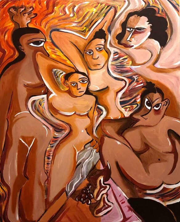 Les Demoissele d'Avignon 绘画, 47.2x39.4 in