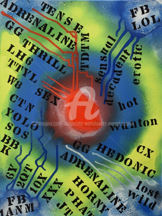 Adrenaline 绘画, 23.6x17.7 in