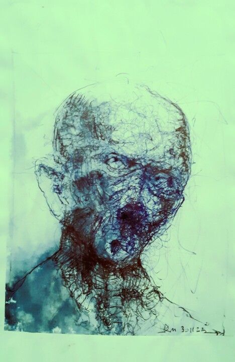 图画 标题为“Killing me softly...” 由Stephan Rodriguez Warnemünde, 原创艺术品, 圆珠笔