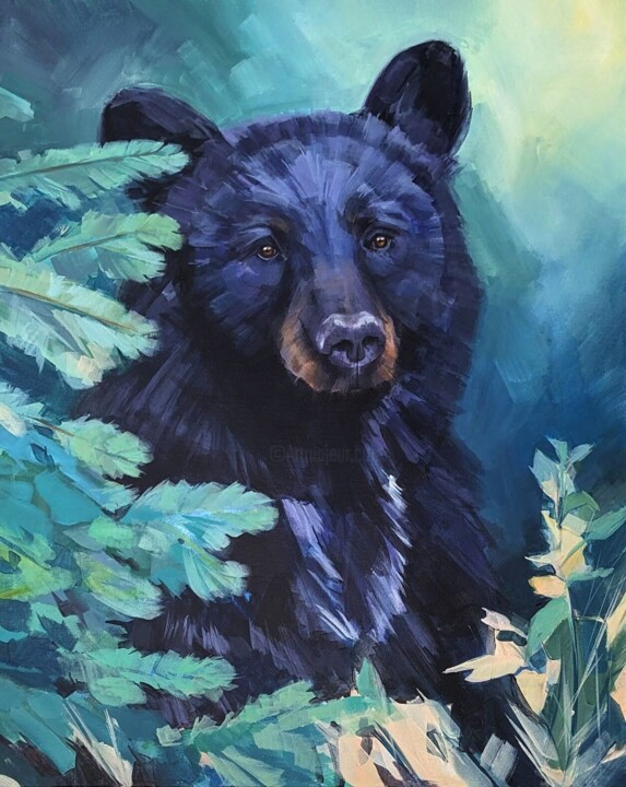 The Black Bear 绘画, 30x24 in