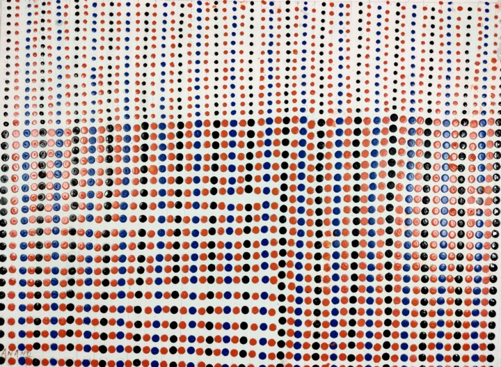 Painting titled "DOTS DOTS AND DOTS-6" by Anandswaroop Manchiraju, Original Artwork, Acrylic