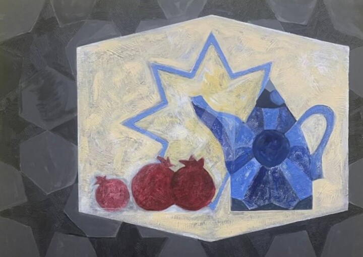 Гранаты. 绘画, 19.7x27.6 in