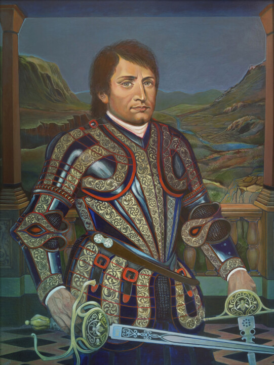 Napoleon Bonaparte in Armor 绘画, 27.6x19.7 in