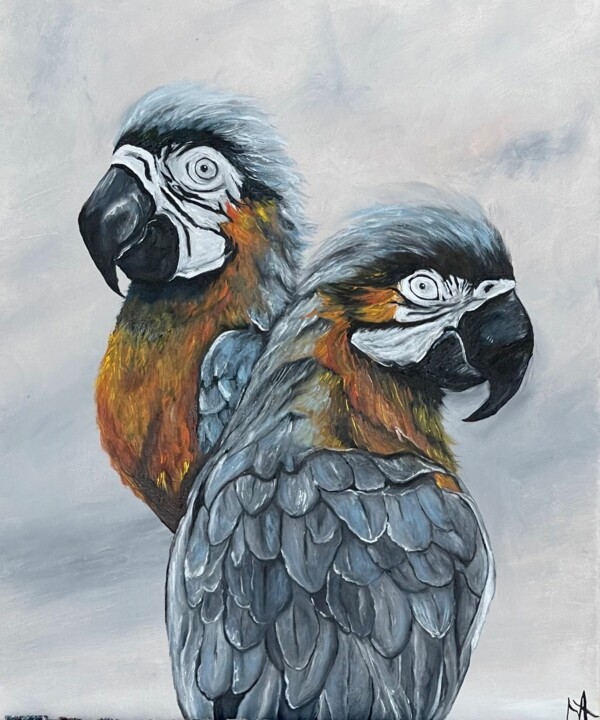 Parrots 绘画, 23.6x19.7 in