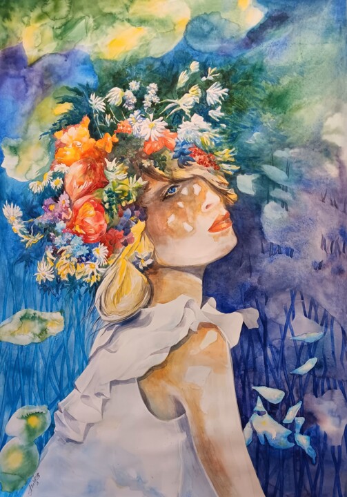 Summer girl 绘画, 39.4x27.6 in