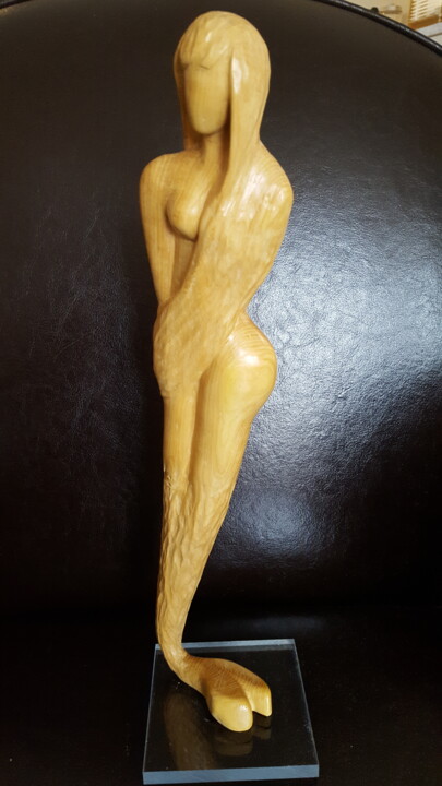 Scultura intitolato "Sirène 2" da Max Bernard, Opera d'arte originale, Legno