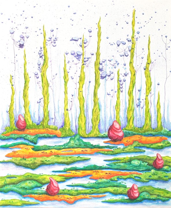 Magic Swamp 绘画, 18.1x15 in
