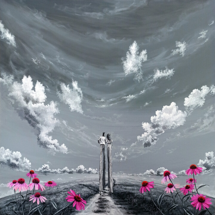 The way to happiness 绘画, 35.4x35.4 in