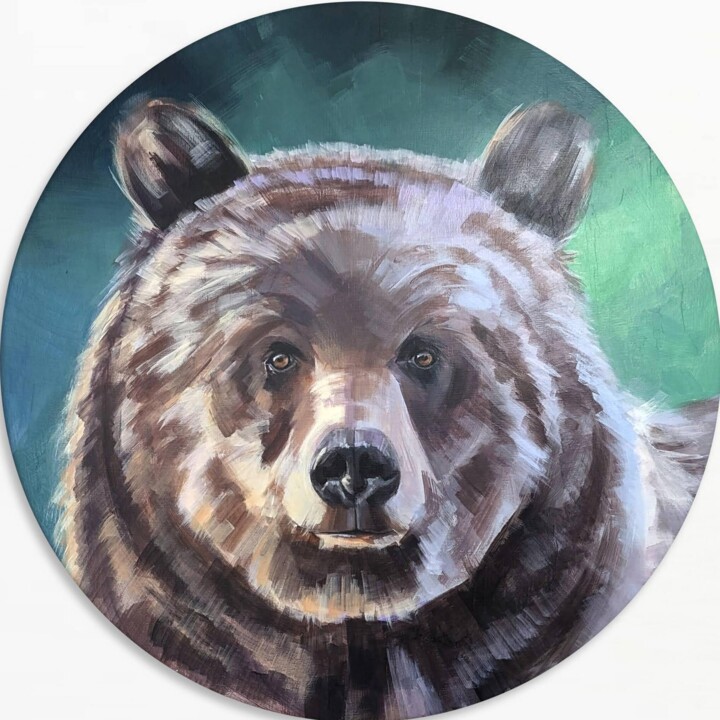 Brown Bear 绘画, 20x20 in