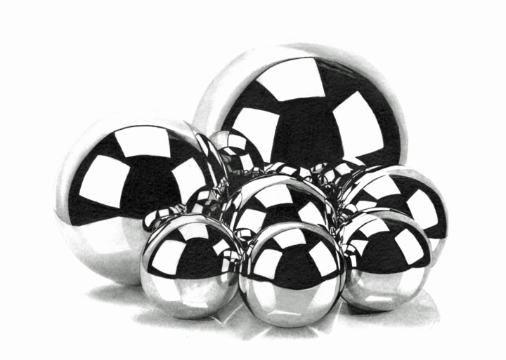 Shiny Chrome Balls II 图画, 12.6x17.7 in