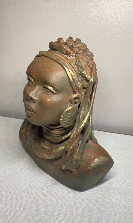 PONIJAO jeune fille de la tribu Himba 雕塑, 9.8x7.9 in