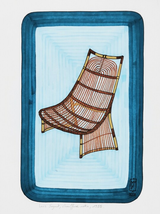 Sognot Rotin Drawing, 16.5x11.7 in