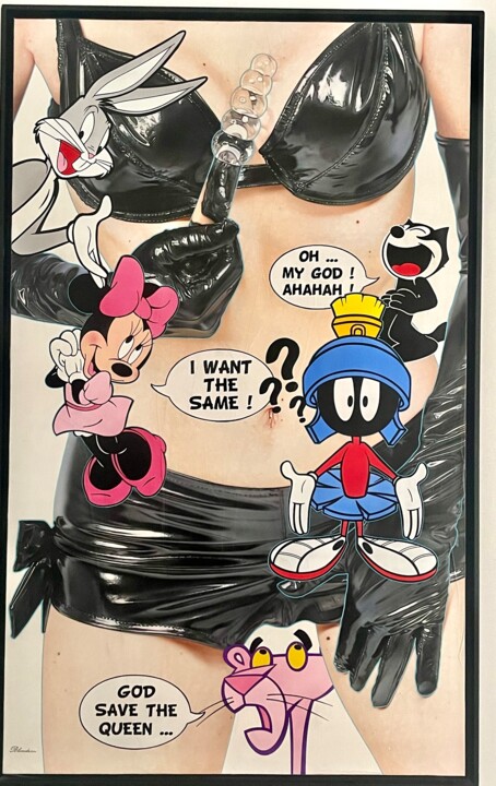 Sexy cartoon... Bunny 绘画, 57.1x35.4 in
