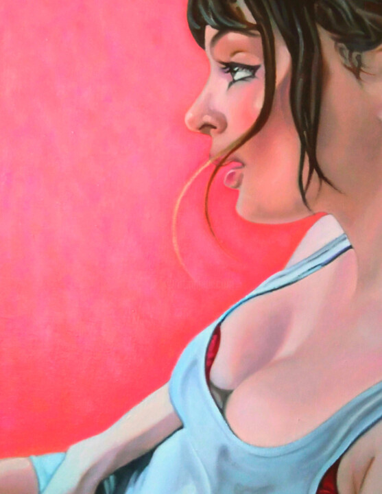 Painting titled "Hot summer" by Takuart, Original Artwork, Oil