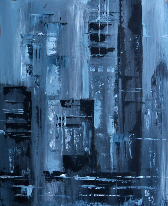 City Pulse: Abstract Metropolis 绘画, 23.6x19.7 in