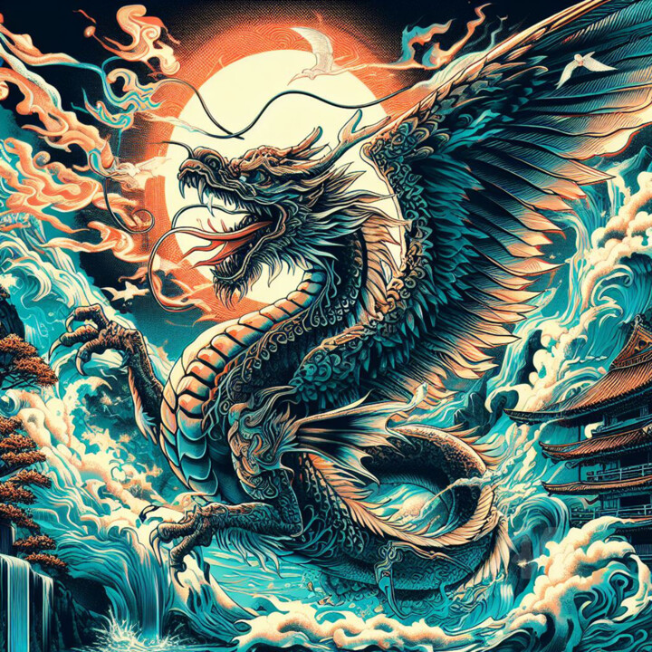 Le grand dragon des eaux orientales 数字艺术