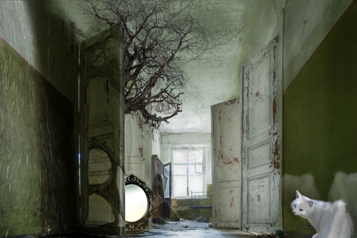 Photographie intitulée "Le miroir aveugle" par Lionel Morateur, Œuvre d'art originale, Photo montage