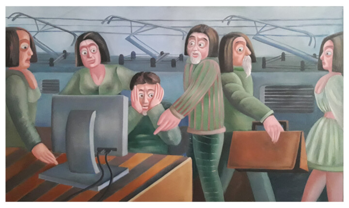Suffocation inside the design studio 绘画, 24x38.4 in