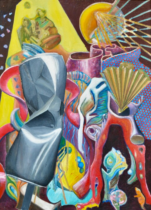 Schilderij getiteld ""Tanz der Hermaphro…" door P.K., Origineel Kunstwerk, Olie