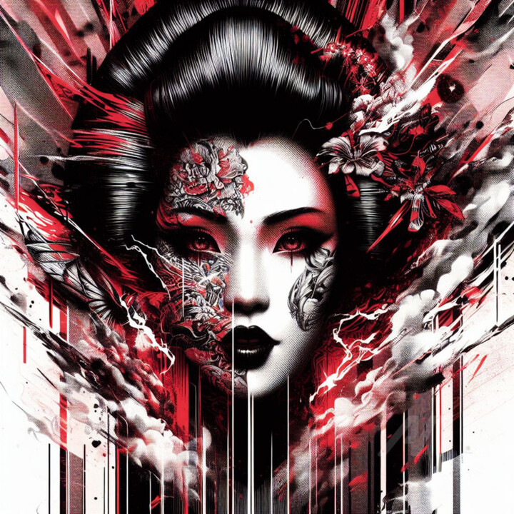 Le masque des geishas 数字艺术