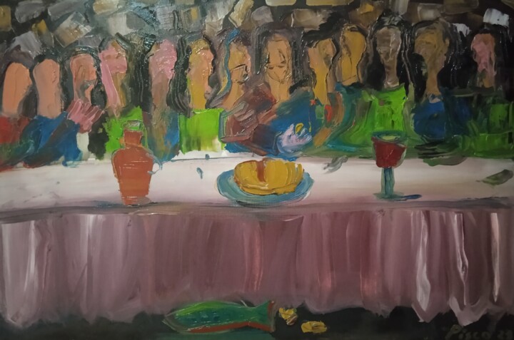 The last supper 绘画, 15.8x23.6 in