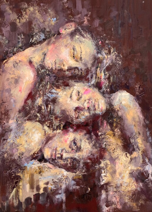 “With eyes wide closed” 绘画, 27.6x19.7 in