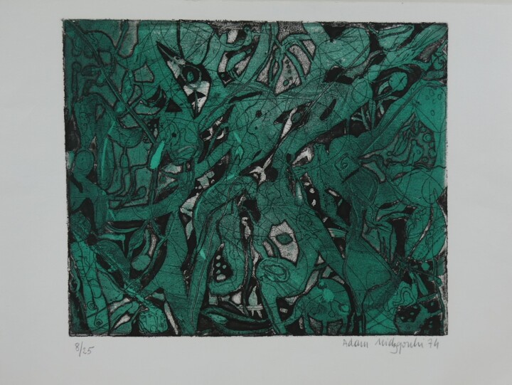 Gravures & estampes intitulée "Algues" par Adam Nidzgorski, Œuvre d'art originale, Gravure