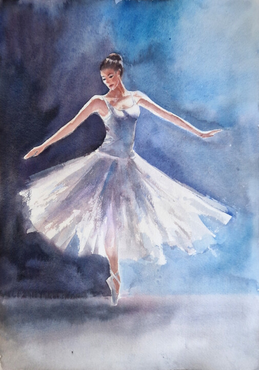Pintura titulada "Ballerina (ballet)" por Anastassiya Suslova, Obra de arte original, Acuarela