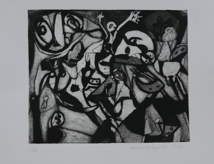 Gravures & estampes intitulée "La clef" par Adam Nidzgorski, Œuvre d'art originale, Gravure